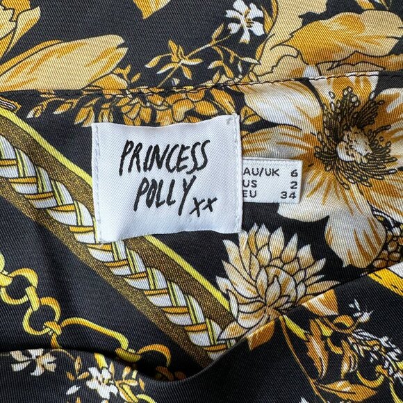 Princess Polly Chain & Floral Satin Lucci Slip Mini Dress 2 XS | Clubwear NYE - Picture 5 of 8